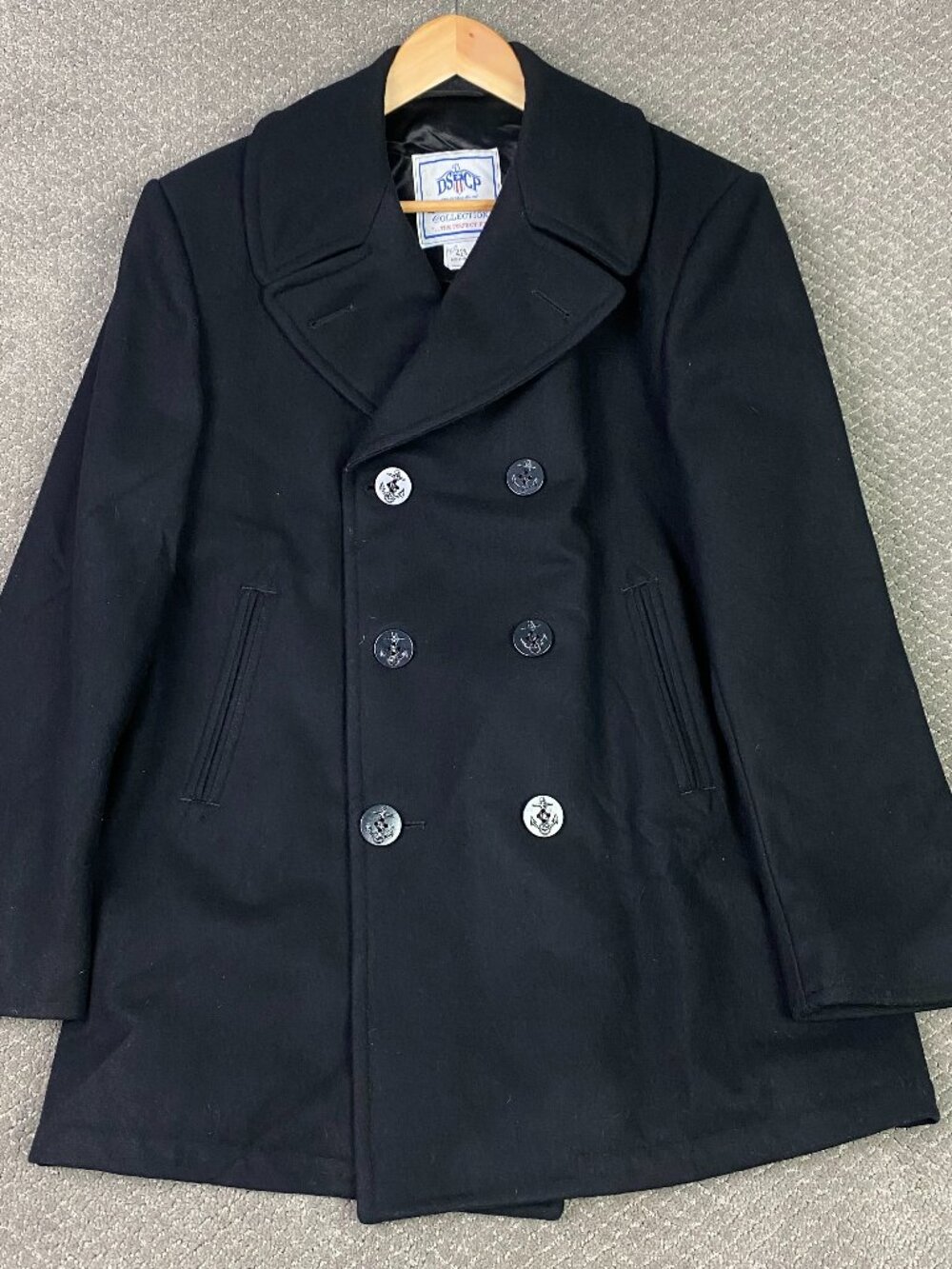 DSCP Quarterdeck Collection US Navy Peacoat Mens 42R Black Wool Overcoat VTG